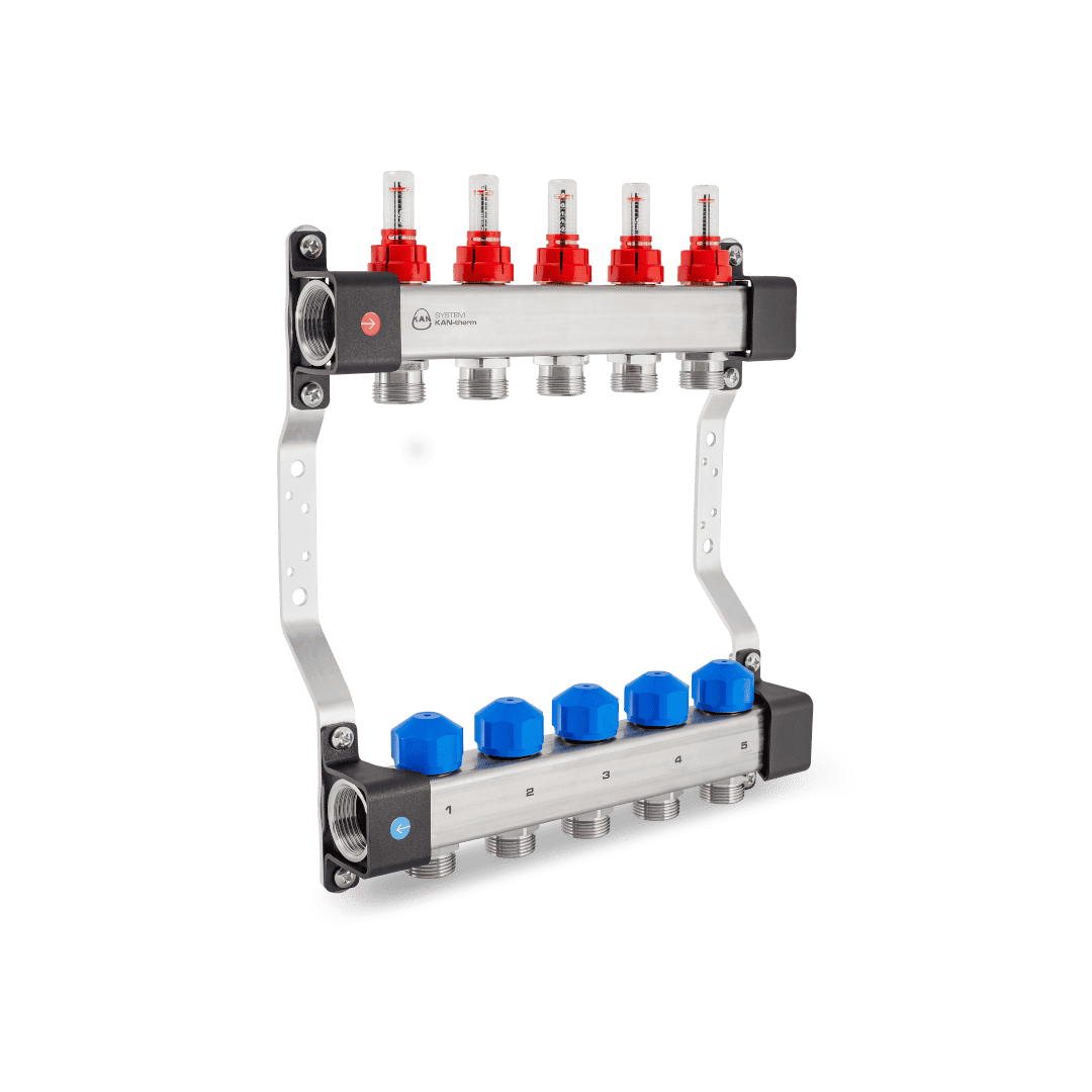 KAN-therm - Коллекторы InoxFlow - Коллекторы с расходомерами и клапанами для приводов - серия UFS
